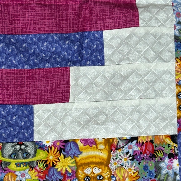Quilt Top - unfinished quilt Lap size Vibrant Cat Fabric Edge - Picture 4 of 6